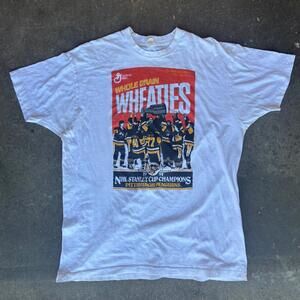 Vintage Screenstars Stanley Cup Penguins T-Shirt Men's XXL 1991 Stanley Cup Rare